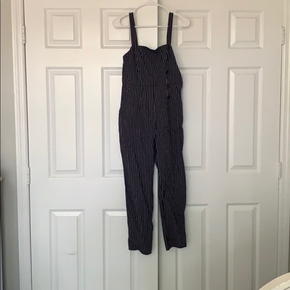 Striped navy jumpsuit